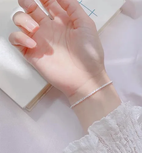 Miniatura 5 de Silver Link Bracelet, Silver Adjustable Chain Bracelets, Dainty Sparkle Chain Bracelet Jewelry for Women