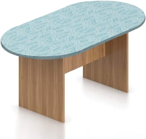 Miniatura 22 de Mantel ajustable ovalado de poliéster elástico para acuario, diferentes peces en la parte inferior del océano, mantel ajustable con estampado