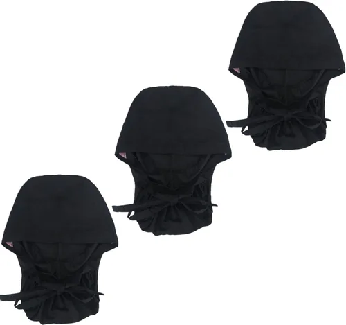 Miniatura 20 de QBA Gorra de trabajo ajustable con botón, gorro forrado de satén, gorro de trabajo de algodón, banda elástica para atar en la espalda, unisex Pt