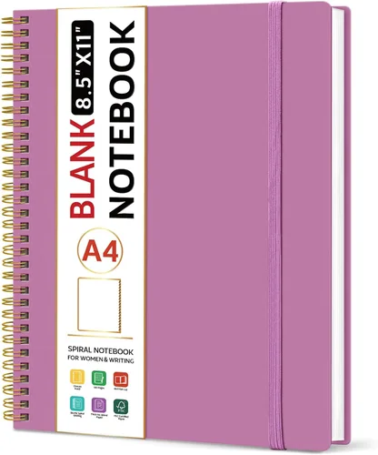 Miniatura 14 de Taja Cuaderno con forro en espiral, cuadernos de 8.5 x 11 pulgadas para trabajo, diario grande A4 para mujeres y hombres, cuaderno de diario