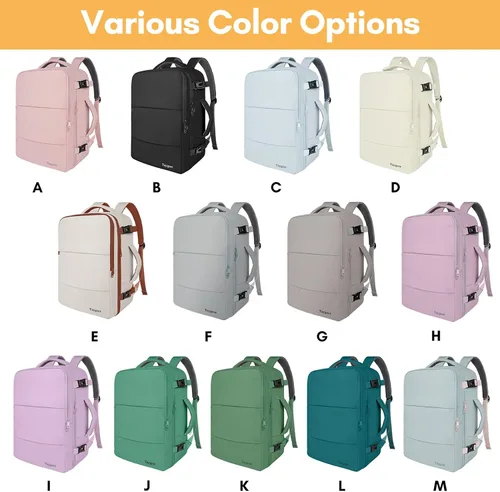 Miniatura 3 de Taygeer Mochila de Equipaje de Mano, Mochila de Viaje para Mujeres con Puerto de Carga USB y Bolsa para Zapatos, Mochila para Laptop de 15.6 Gris