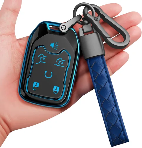 Miniatura 7 de para Chevrolet Funda para Llavero con Llavero Suave Protección Completa Funda para Llave Compatible con GMC Suburban Tahoe Silverado Terrain Yukon