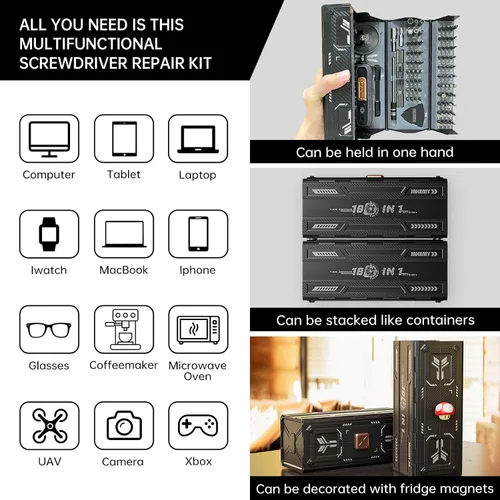 Miniatura 9 de Mini destornillador eléctrico, JAKEMY destornillador de potencia de par ajustable de doble modo, destornillador de precisión magnético inalámbrico