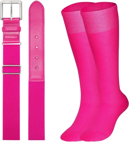 Miniatura 12 de XZQTIVE Conjunto combinado de calcetines de béisbol y softbol y cinturón de béisbol y sóftbol, calcetines de fútbol hasta la rodilla para niños
