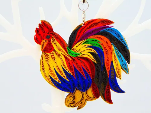 Miniatura 8 de Colección Quilling Bird Lovers – Adornos de quilling hechos a mano para amantes de los animales, decoraciones para el hogar y días festivos, dijes