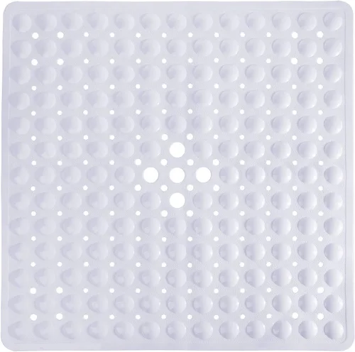 Miniatura 9 de Yimobra Tapete para ducha antideslizante, 21 x 21 pulgadas, tapete cuadrado suave para ducha con ventosas y agujeros de drenaje, tapetes para baño