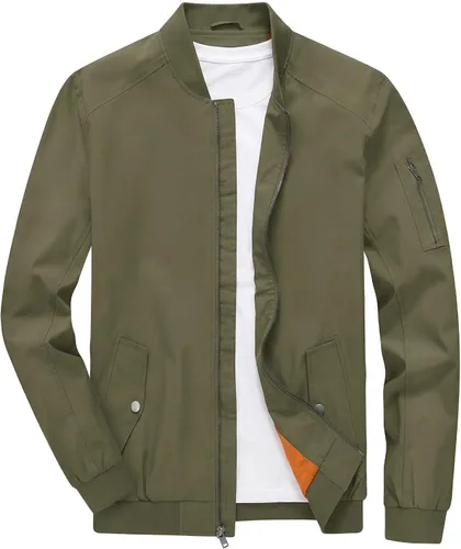 Miniatura 11 de TBMPOY Men's Bomber Jacket Lightweight Spring Windbreaker Light Casual Stylish Fashion Fall Zip up Coats With Pockets