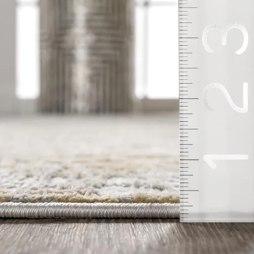 Miniatura 2 de nuLOOM Emersyn - Alfombra abstracta con textura contemporánea, 5 x 8, color dorado