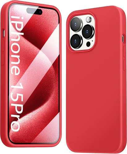 Miniatura 29 de Funda 5 en 1 para iPhone 12 Pro con protector de pantalla y protector de lente de cámara, funda de silicona líquida para iPhone 12 Pro (verde alpino)