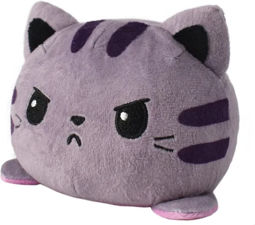 Miniatura 2 de TeeTurtle - El peluche reversible original de gato - Gaticornio arcoíris + Tabby gris - Adorables animales de peluche sensoriales que muestran tu