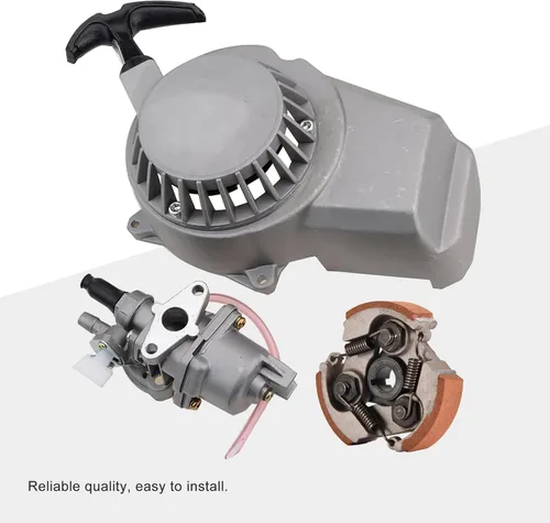 Miniatura 3 de GOOFIT Carburador de 0.512 in con embrague de arranque de arranque de repuesto para motor de 2 tiempos 47cc 49cc SSR SX50 Mini Dirt Bike Moto Quad