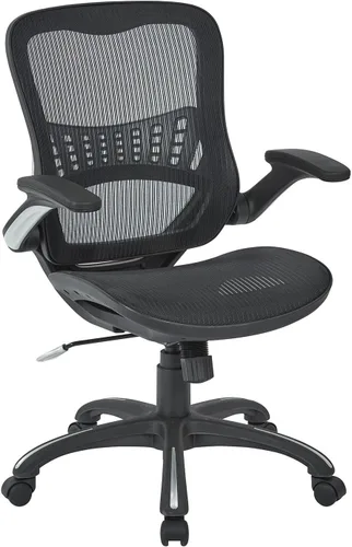 Miniatura 11 de Office Star Riley - Silla de escritorio ventilada para gerente con asiento y respaldo de malla transpirable, base negra con negro