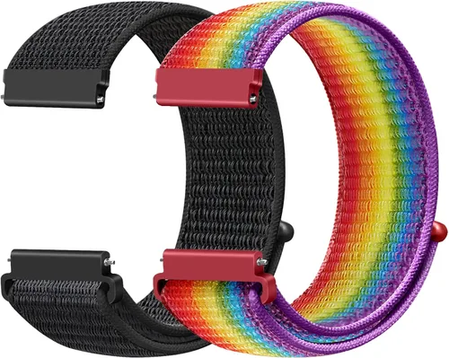 Miniatura 9 de Correas deportivas de nailon de 0.709 in de liberación rápida compatibles con Garmin Venu 4 1.614 in/3S 1.614 in/Venu 2S/Vivoactive 4S/Vivomove