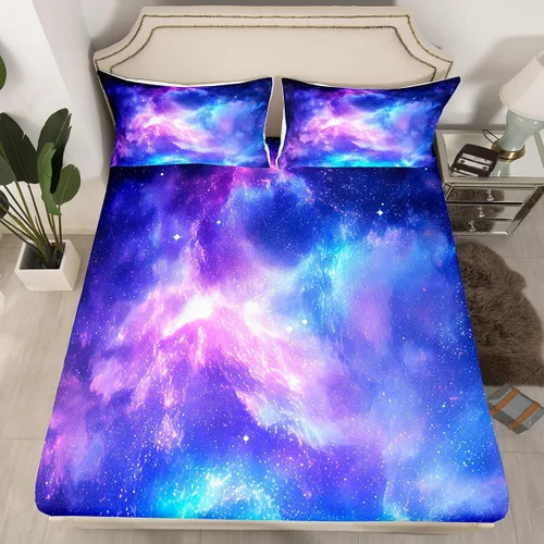 Miniatura 27 de Sábanas de cama con estampado de patas de perro para niños, sábana bajera ajustable de huesos coloridos para los amantes de los perros
