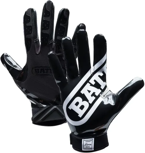 Battle Guantes de fútbol con receptor ancho de doble amenaza, agarre ultra adherente, ajuste de compresión (correr apretado, talla más grande si