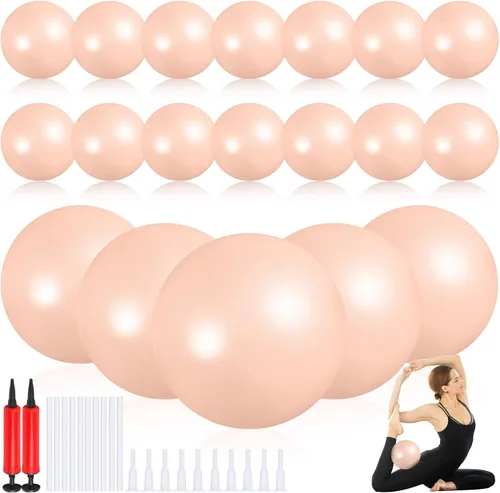 Miniatura 10 de Aoriher 10 pelotas pequeñas de pilates, de 9 pulgadas, mini pelotas de yoga antiestallidos y antideslizantes para estabilidad, fitness, terapia