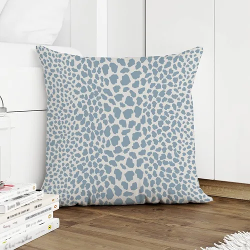 Miniatura 5 de Funda de almohada con estampado de leopardo y guepardo azul claro, funda de cojín a rayas de animales africanos, funda de almohada rústica
