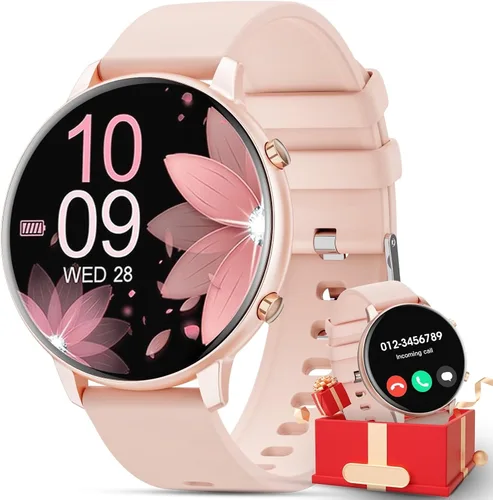 2025 Reloj inteligente para mujer de 1.39 pulgadas, con función de recordatorio de mensaje de respuesta y llamada, con rastreador de fitness, se