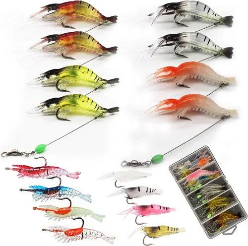 WOLFSKIN Fishing Lures Kit, Fishing Baits Set, Included Crankbaits, Curly Tail Jigs, Spoons, Hooks, Weights, Fishing Accessories with Tackle Box,