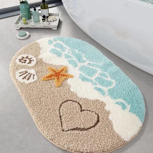 Miniatura 4 de Alfombra sintética suave, súper absorbente, antideslizante, para baño, dormitorio, lavable a máquina, alfombra para decoración del hogar