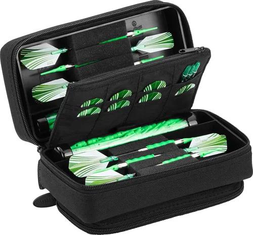 Miniatura 13 de Casemaster Plazma Pro - Estuche para 6 dardos suaves y de punta de acero, cuenta con gran bolsillo frontal para dispositivos móviles, tubos