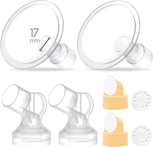 Maymom Pump Parts - 2 protectores de pecho desmontables (0.669 in) con membrana de válvula y conector Maymom compatible con piezas de extractor de