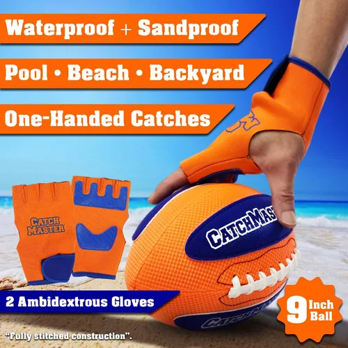 Miniatura 3 de Set de Fútbol Acuático CatchMaster – Pelota Ligera con Doble Cordón + 2 Guantes para Playa, Piscina o Patio – Diversión y Juego Activo para Niños