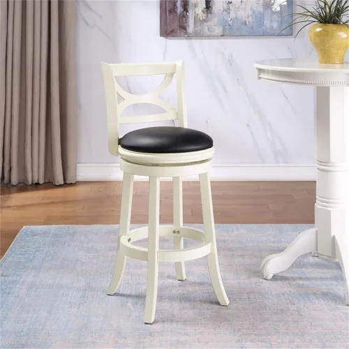 Miniatura 4 de Boraam Florence Taburete giratorio de madera con altura de mostrador - Black Sandthru