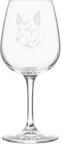 Miniatura 78 de Copa de vino de 12.75 onzas con diseño de perro grabado