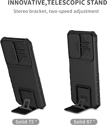 Miniatura 8 de Funda compatible con Xiaomi Redmi Note 12 Pro 4G Dimensional Soporte Ventana Deslizante Teléfono Móvil Funda Protectora a Prueba de Golpes Funda