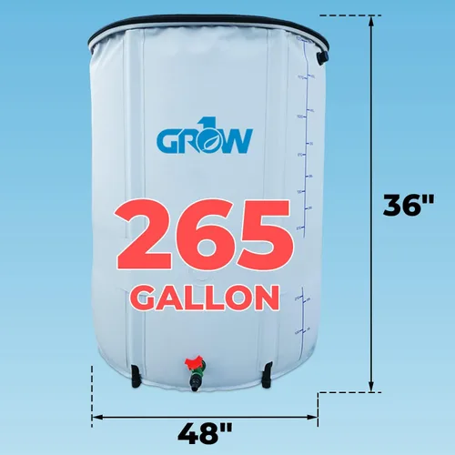Miniatura 6 de GROW1 Depósito de agua plegable de 265 galones de almacenamiento de agua contenedor portátil para plantas de jardín, invernadero de jardinería