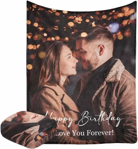 Miniatura 29 de Manta personalizada con fotos, manta personalizada con retrato familiar para padres, niños, perros y familia, manta personalizada para un día