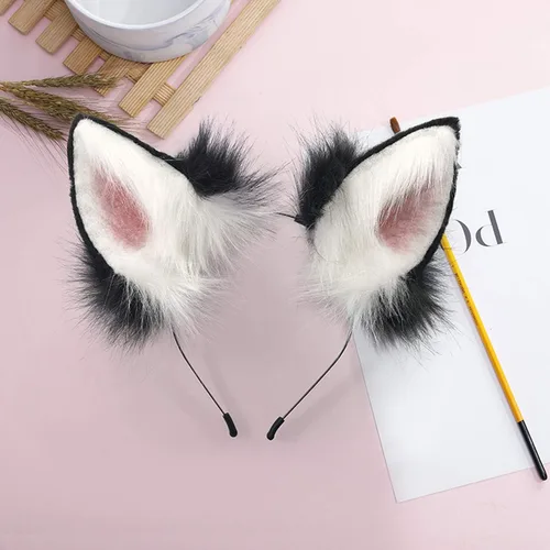 Miniatura 2 de QinRuan Orejas largas de piel de gato de zorro para el pelo de lobo anime, disfraz de cosplay de Halloween