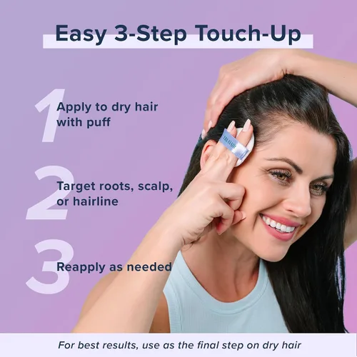 Miniatura 7 de TRUHAIR Polvo prensado para cubrir raíces y cuero cabelludo, compacto, impermeable, cobertura ligera del cabello y encubrimiento de puntos calvos