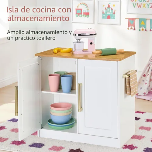 Miniatura 4 de Best Choice Products - Juego de cocina de simulación para niños, juego interactivo de madera para niños pequeños con isla, máquina de espresso, 17