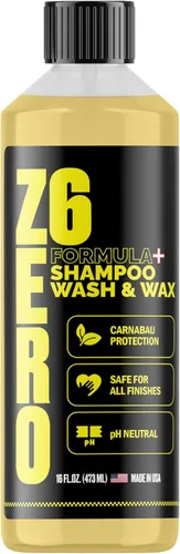ZER06 El mejor jabón de lavado de autos con fórmula especial de brillo, cera de carnauba y forúcula ultra concentrada, lavadora a presión, cañón de