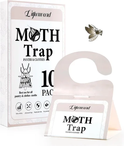 Trampas de polillas para despensa - Trampas colgantes de ropa de extra fuerza con feromonas para despensa de casa, armarios interiores - Paquete de