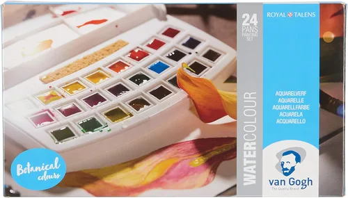 Miniatura 13 de Van Gogh - Juego de pintura para acuarela, lata de metal, 24 mitades 24 General (lata de metal)