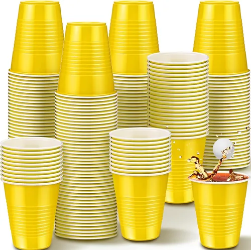 Suclain Paquete de 500 vasos desechables de plástico resistentes para agua potable, para fiestas, cumpleaños, bodas, cervezas, servir, aperitivos,