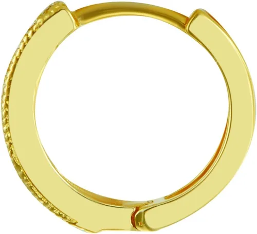 Miniatura 4 de Pendientes de aro de oro amarillo de 14 quilates de 0.039in de grosor, 2 tamaños diferentes disponibles