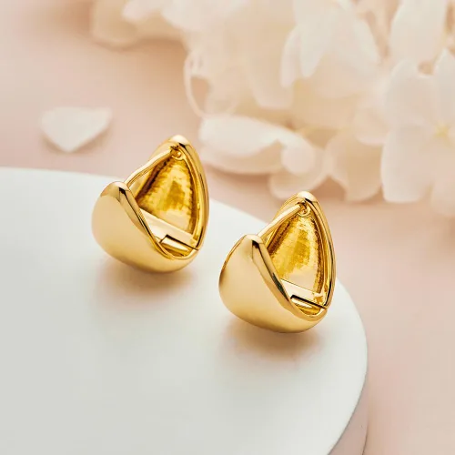 Miniatura 4 de Aretes de aro chapados en oro de 14 quilates, pequeños aros cuadrados para mujer, aretes minimalistas lindos para mujeres y niñas, regalo de oro