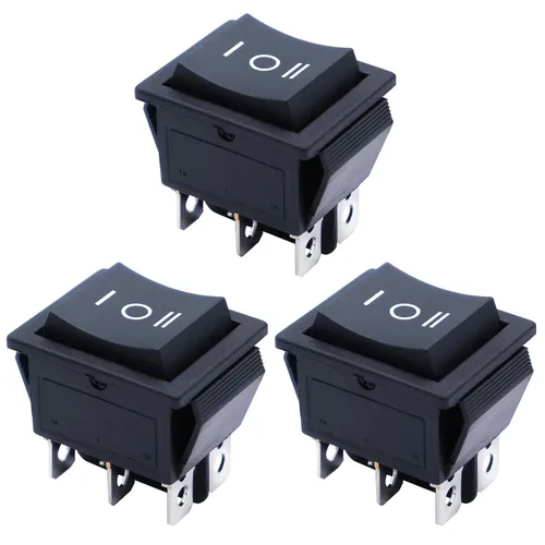 Miniatura 26 de mxuteuk Interruptor basculante momentáneo (ENCENDIDO) - Apagado de palanca DPST Power 4 Pin AC 250V 6A 125V 10A, uso para coche, barco