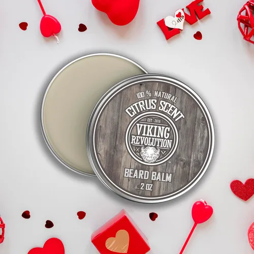 Miniatura 3 de Viking Revolution MEJOR OFERTA Bálsamo de barba con aceite de argán y manteca de mango - Estiliza, fortalece y suaviza barbas y bigotes - cera