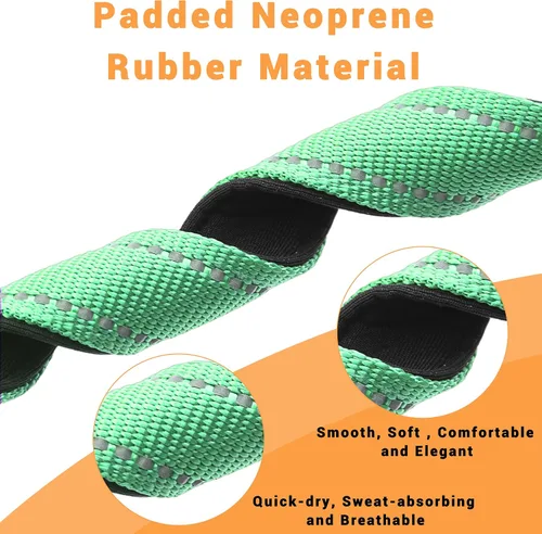 Miniatura 3 de Paquete de 2 collares reflectantes para perro con hebilla de bloqueo de seguridad, ajustable, suave, transpirable, cómodo, de nailon para perros