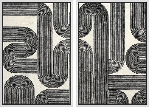 Miniatura 131 de SIGNWIN Lienzo enmarcado para pared, ilustraciones abstractas texturizadas en tonos beige terrosos, arte moderno, decorativo, contemporáneo