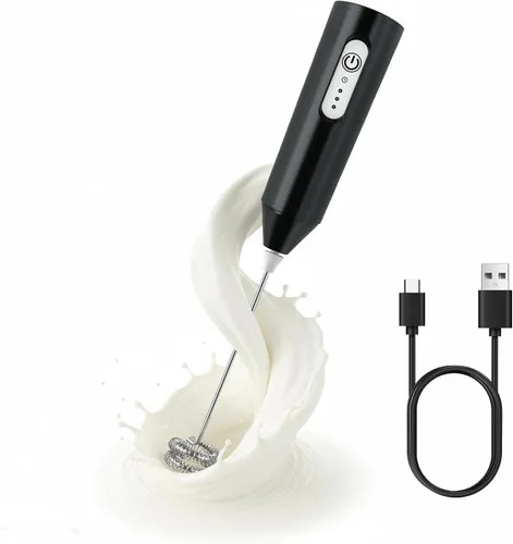 Puraville Espumador de leche recargable de mano, batidor eléctrico de 3 velocidades, carga tipo C sin BPA para café, latte, capuchino, huevo, crema,