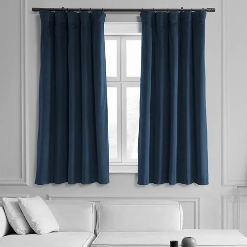 Miniatura 44 de HPD Half Price Drapes Cortinas Opacas Térmicas de Terciopelo Signature para Sala de Estar de 63 Pulgadas de Largo (1 Panel) con Bolsillo para Barra