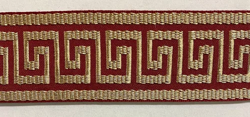 Miniatura 5 de Cinta tejida jacquard griega de 1-3/4 pulgadas, 6 yardas continuas (A)