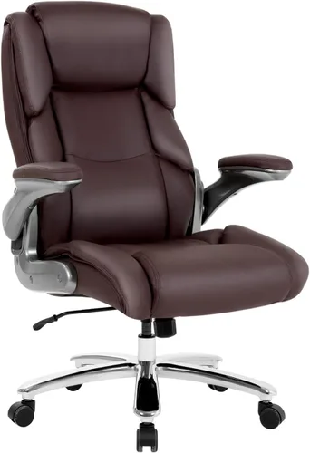 PayLessHere Silla de oficina grande y alta, silla de escritorio ajustable de cuero ejecutivo de 400 libras con reposabrazos, silla de escritorio
