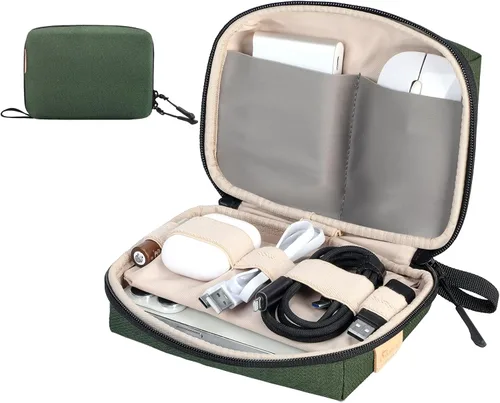 Miniatura 14 de SIMTOP Funda organizadora de electrónica pequeña, funda de viaje portátil para cable, cargador, teléfono y auriculares, almacenamiento de cable